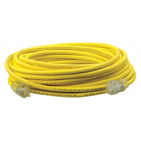 SJEOOW Extension Cord, 12 AWG, Outdoor, 12/3, 1 Outlets, 5-15R, Yellow, PVC, 5-15P, 50 ft MPN:3688SW0002