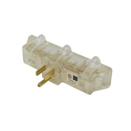 Plug Adapter, 3 Outlet(s) Clear MPN:4327C