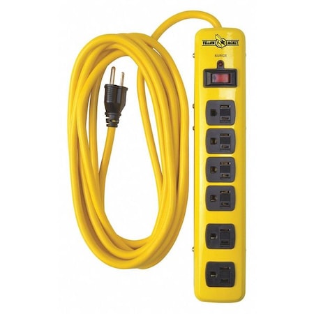 Outlet Strip, Surge, 15 ft., Yellow MPN:5138N
