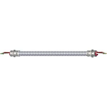 Metal Clad Building Cable, MC, 14 AWG, 3C with Ground C, Silver, Steel, Stranded, 600V AC, 6 ft MPN:55292901