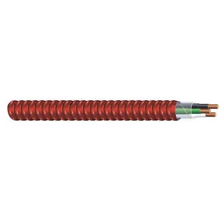 Metal Clad Building Cable, MC; FPLP, 14 AWG, 2C with Ground C, Red, Aluminum, Solid, 600V AC MPN:55469002