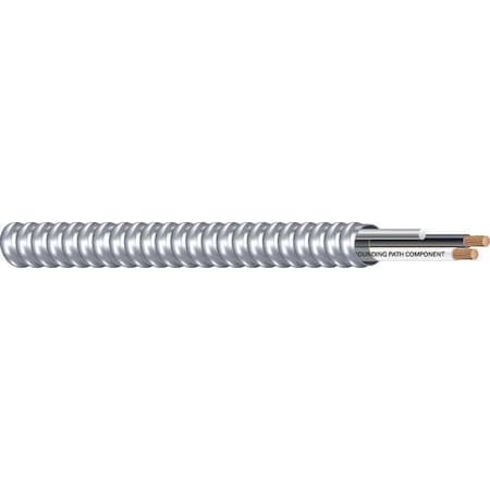 Metal Clad Building Cable, MC, 14 AWG, 2C with Ground C, Silver, Aluminum, Solid, 600V AC, 250 ft MPN:55527201