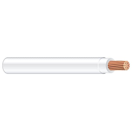 THHN Building Wire, Copper, 10 AWG, 1C, White, Stranded, 1250 ft MPN:58025505