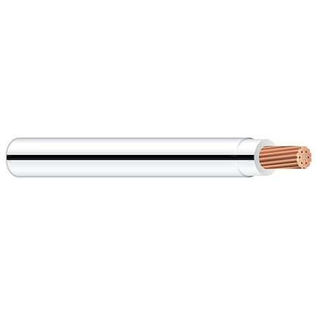 THHN Building Wire, Copper, 10 AWG, 1C, White with Black Stripes, Stranded, 1250 ft MPN:58026005