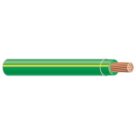 THHN Building Wire, Copper, 12 AWG, 1C, Green; Yellow, Stranded, 2000 ft MPN:58386305