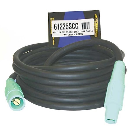 Cam Lock Extension Cord, Wire Size 2/0, 1P MPN:61225SCG