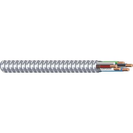 Metal Clad Building Cable, MC, 14 AWG, 4C with Ground C, Silver, Aluminum, Solid, 600V AC, 250 ft MPN:68718601