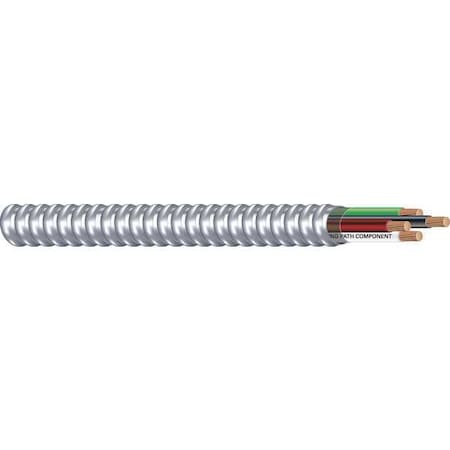 Metal Clad Building Cable, MC, 12 AWG, 3C with Ground C, Silver, Aluminum, Stranded, 600V AC MPN:69115402