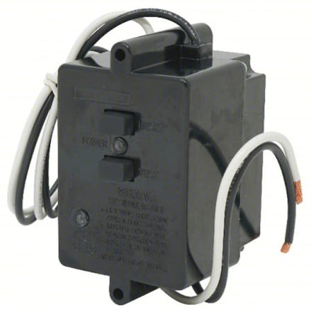 Automatic Reset GFCI Module, 20 A, 125V AC, 2 Poles, 2 Wires, NEMA 3R, 12 AWG, No Plug, Black MPN:18900000