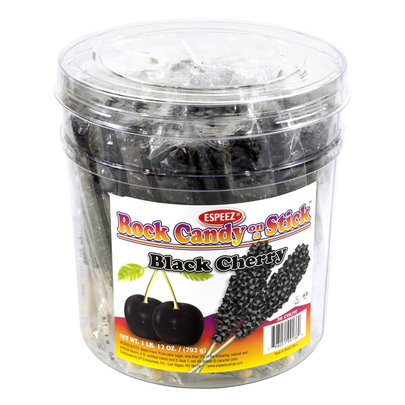 Espeez Rock Candy Sticks, 7in, Black, Tub Of 36 MPN:262-00039