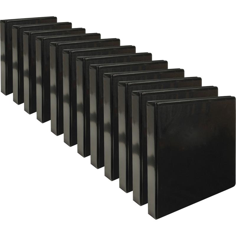 Business Source Round Ring View Binder, 1in Rings, Black MPN:09952CT