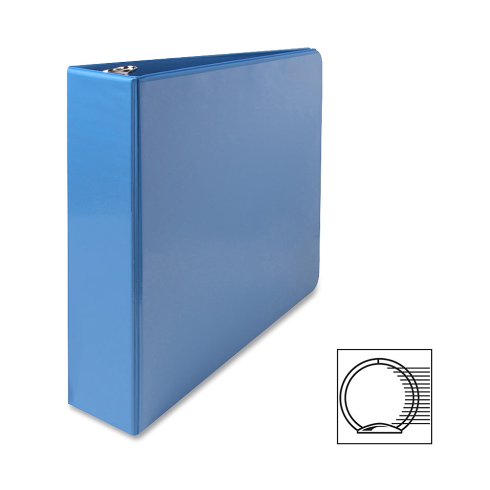 Sparco Premium View 3-Ring Binder, 2in Round Rings, Light Blue MPN:01642