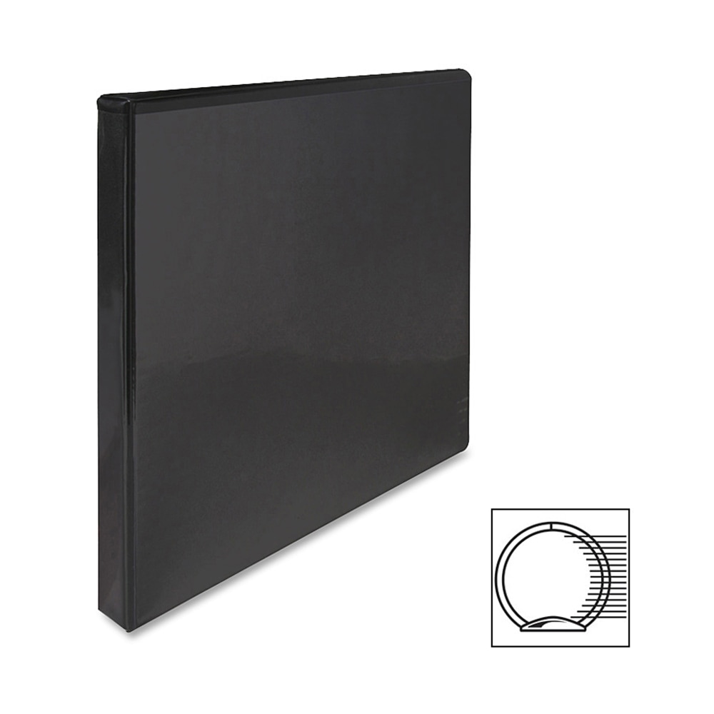 Sparco Premium View 3-Ring Binder, 1/2in Round Rings, 96% Recycled, Black MPN:19550
