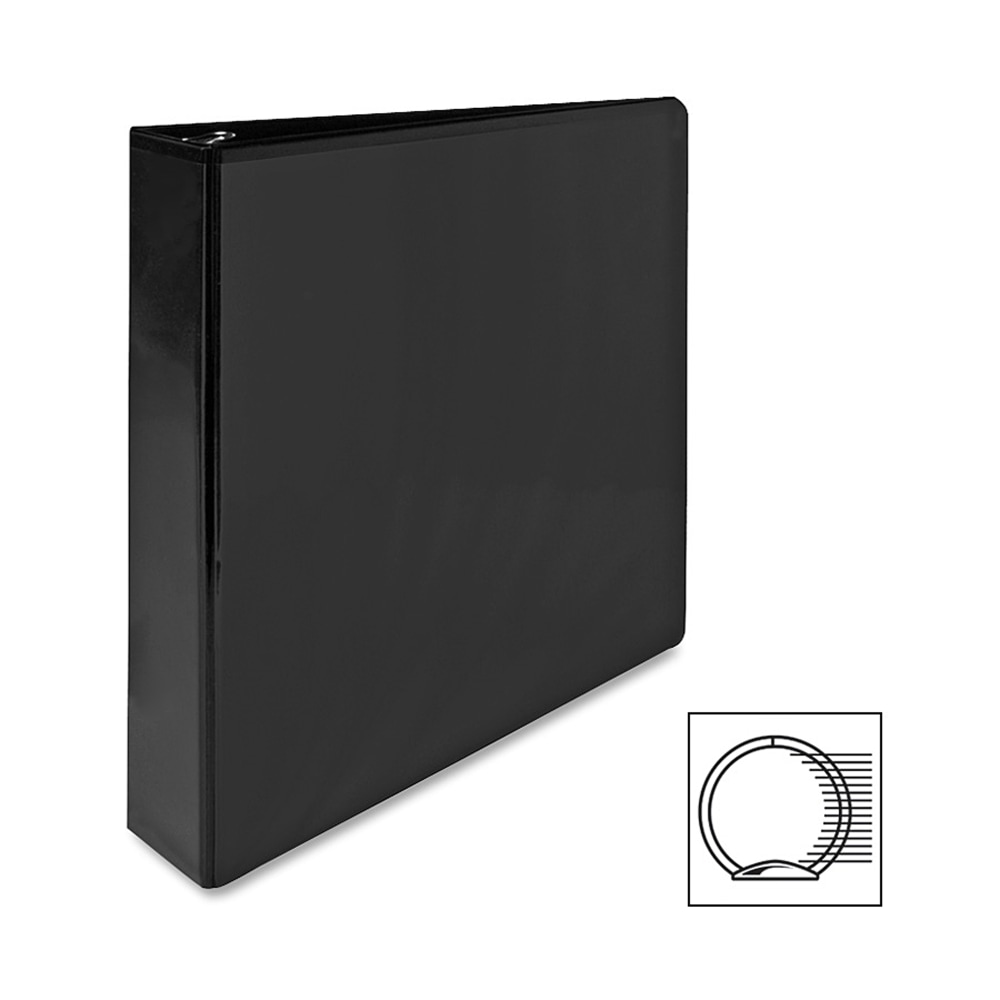 Sparco Premium View 3-Ring Binder, 1 1/2in Round Rings, 96% Recycled, Black MPN:19650
