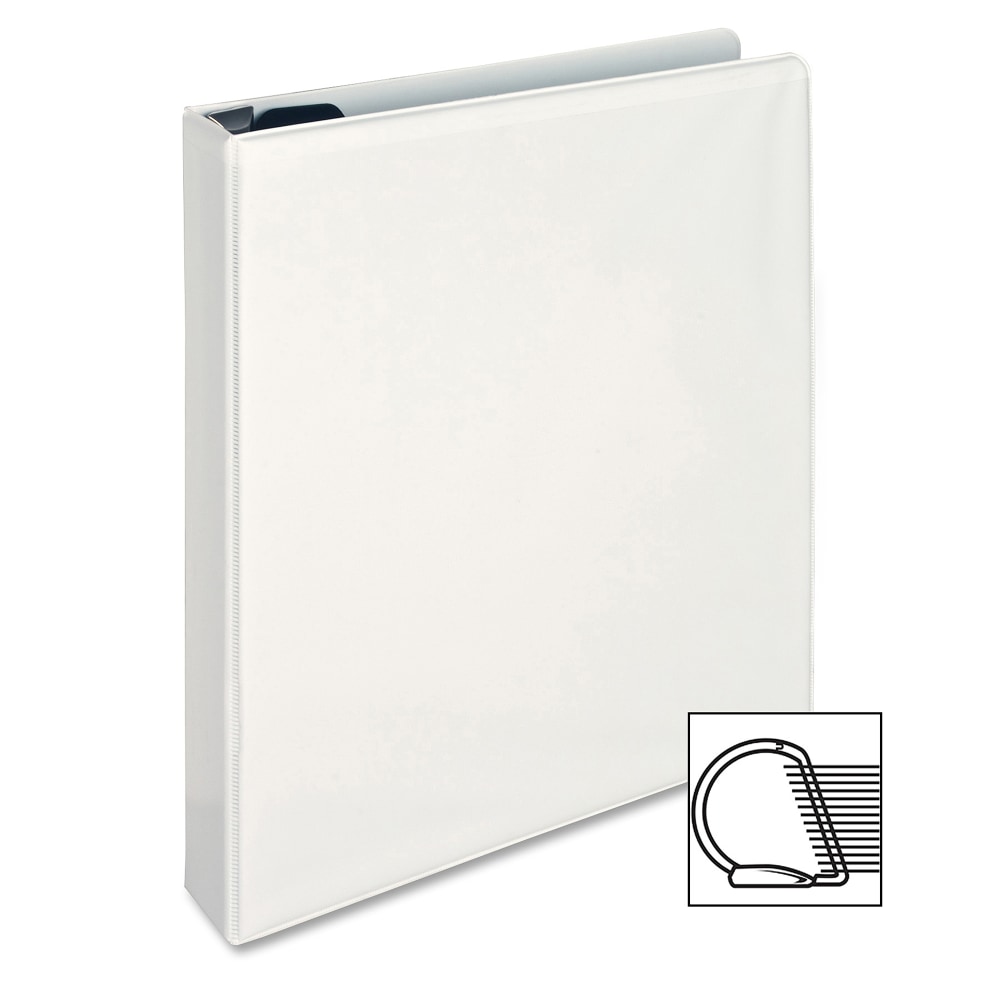 Sparco Locking View 3-Ring Binder, 1in D-Rings, 44% Recycled, White MPN:26955