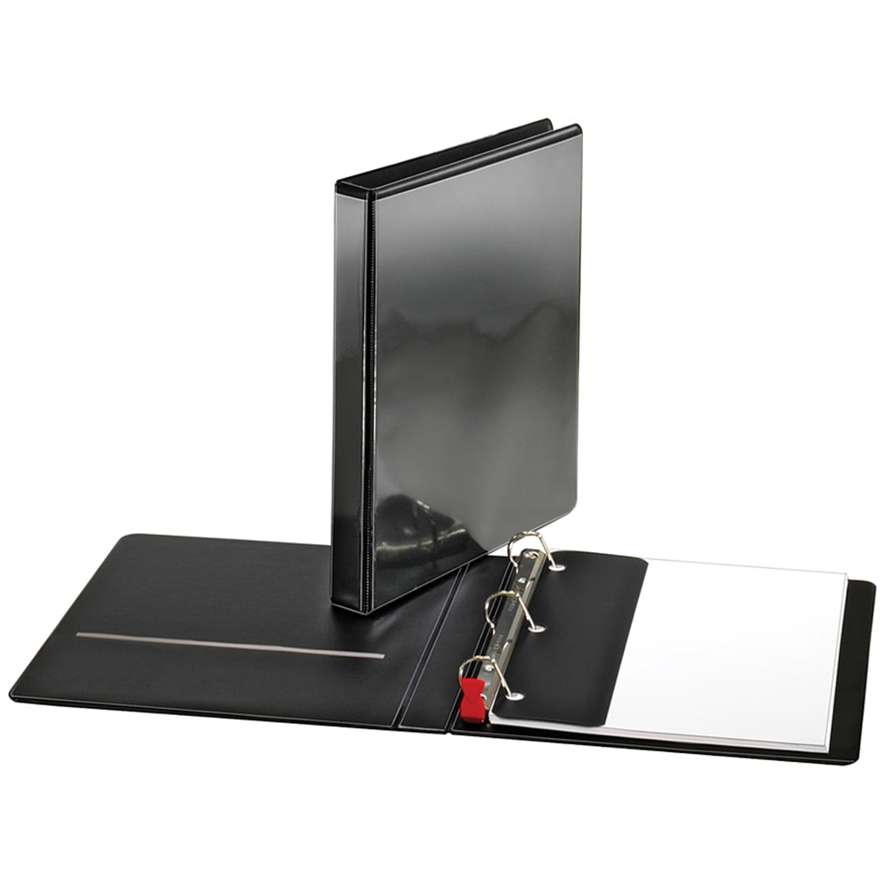 Sparco Locking View 3-Ring Binder, 1in D-Rings, 44% Recycled, Black MPN:26956