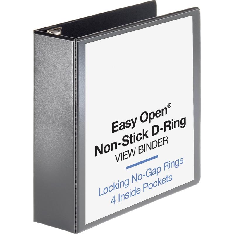 Sparco Locking View 3-Ring Binder, 3in D-Rings, 44% Recycled, Black MPN:26962