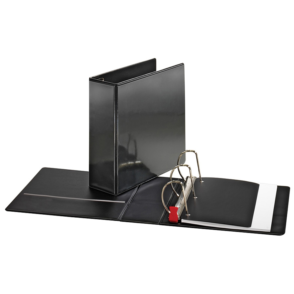 Sparco Locking View 3-Ring Binder, 4in D-Rings, 44% Recycled, Black MPN:26964