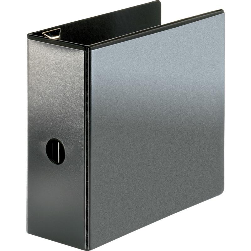Sparco Locking View 3-Ring Binder, 5in D-Rings, 44% Recycled, Black MPN:26966