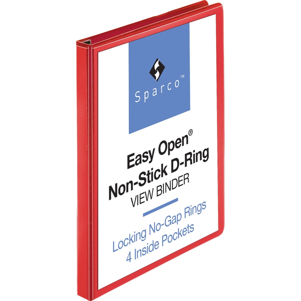 Business Source Red D-Ring Binder, 1in Ring, 8 1/2in x 11in, Red MPN:26979
