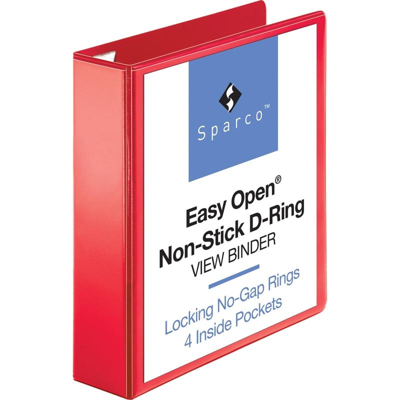 Business Source Red D-ring Binder - 2in Binder Capacity - Letter - 8 1/2inx11in Sheet Size - D-Ring Fastener(s) - 4 Pocket(s) - Polypropylene - Red MPN:26981