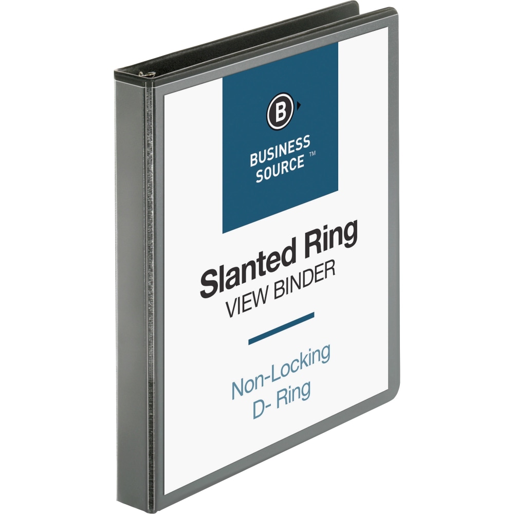 Business Source Basic View 3-Ring Binder, 1in D-Rings, Black MPN:28446