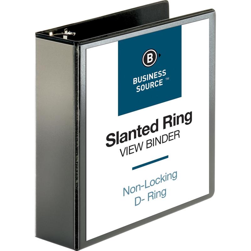 Business Source Basic View 3-Ring Binder, 3in D-Rings, Black MPN:28449