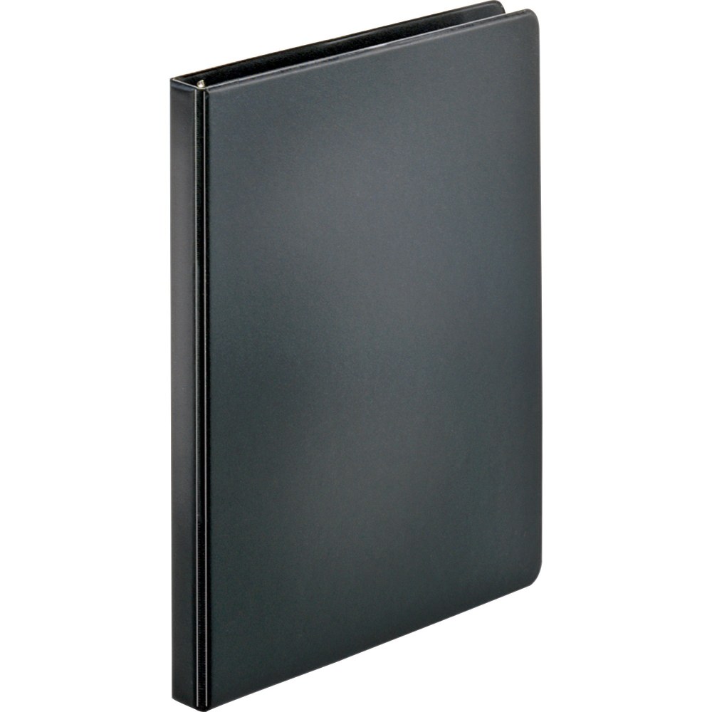 Business Source Basic Round Ring Binders - 1/2in Binder Capacity - Round Ring Fastener(s) - Vinyl - Black - 8.96 oz - 1 / Each MPN:28526