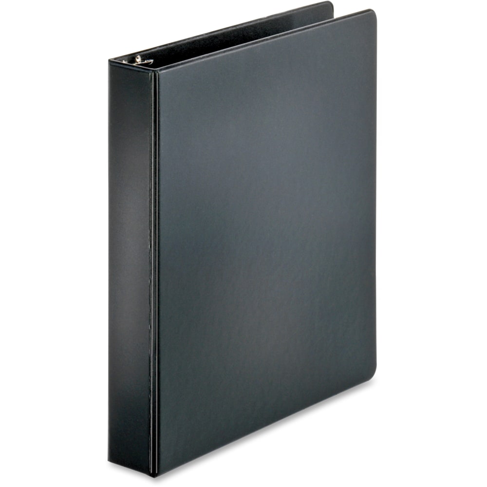 Business Source Basic Round Ring Binders, 1 1/2in Ring, 8 1/2in x 11in, Black, 1.02 lb MPN:28552