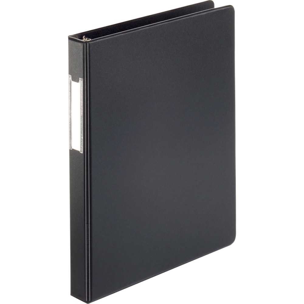 Business Source Basic 3-Ring Binder, 1in Round Rings, Black, 28559 MPN:28559