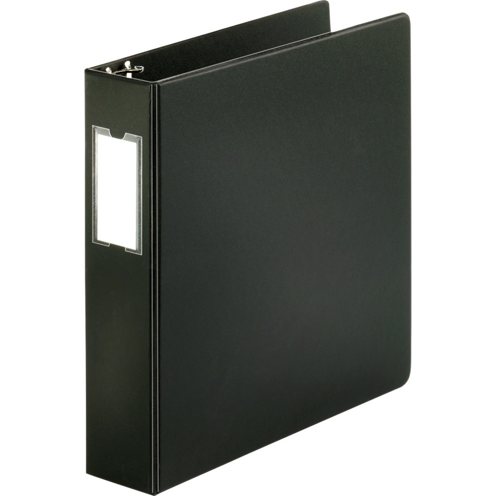 Business Source Basic 3-Ring Binder, 2in Round Rings, Black, 28561 MPN:28561