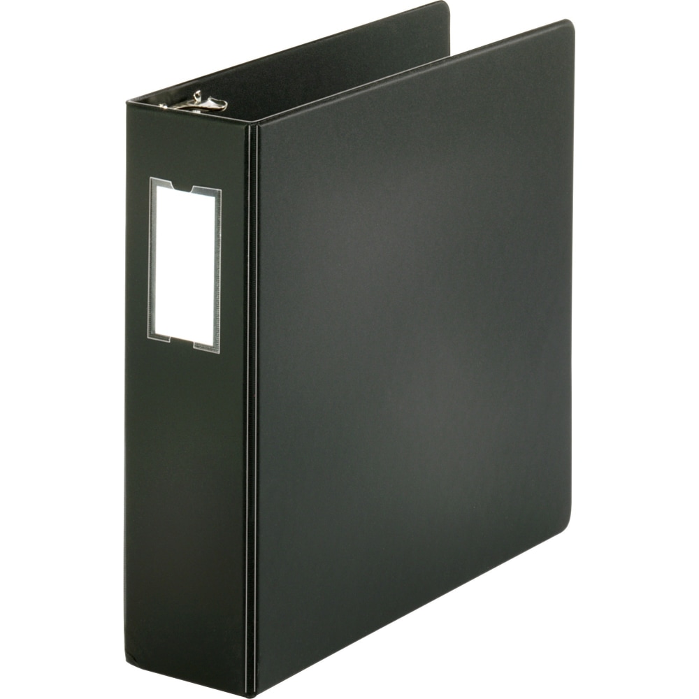 Business Source Basic 3-Ring Binder, 3in Round Rings, Black MPN:28562