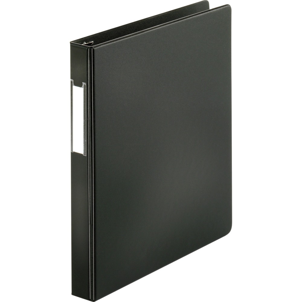 Business Source Slanted D-Ring Binders, 1in Ring, Black MPN:33105