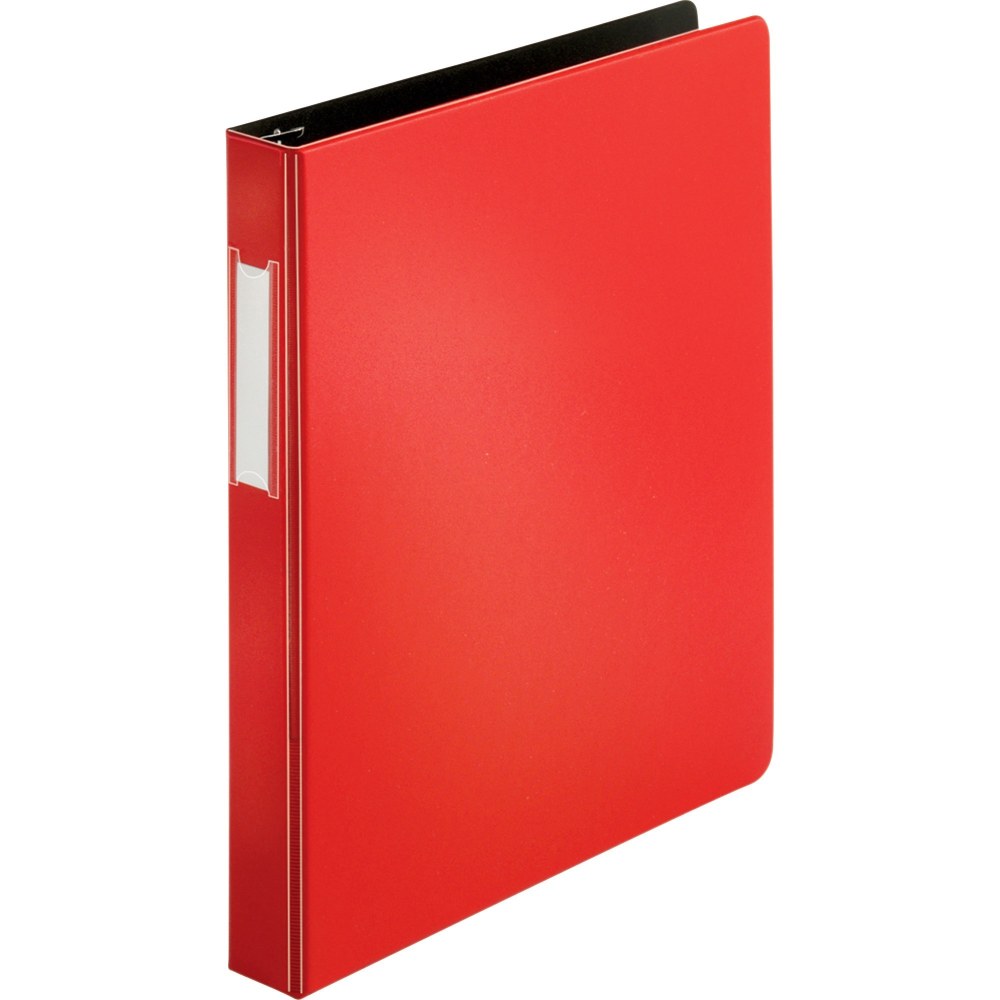 Business Source Slanted D-Ring Binders, 1in Ring, Red MPN:33108
