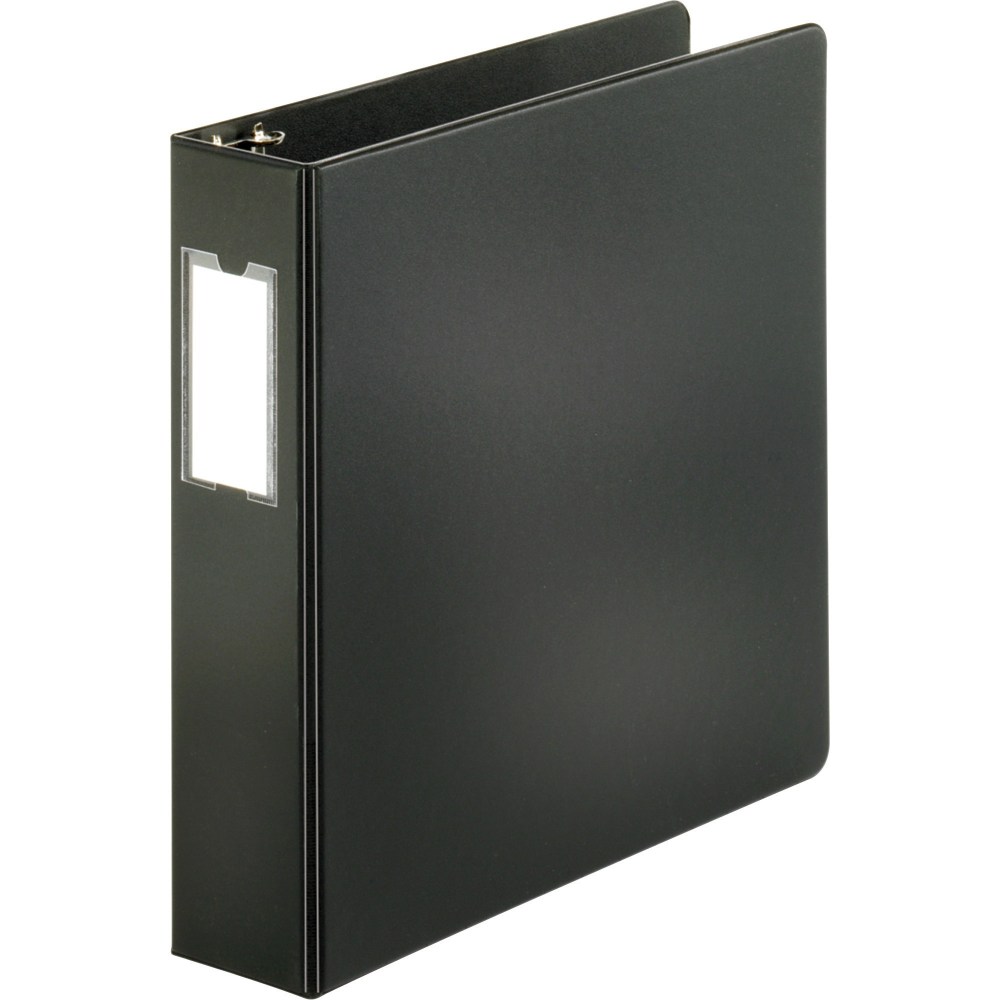 Business Source 3-Ring Binder, 2in D-Rings, Black MPN:33109