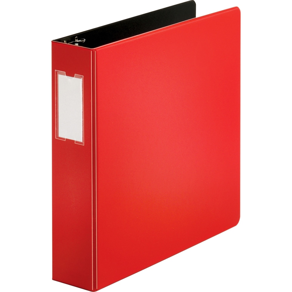 Business Source Slanted D-Ring Binders, 2in Ring, Red MPN:33112