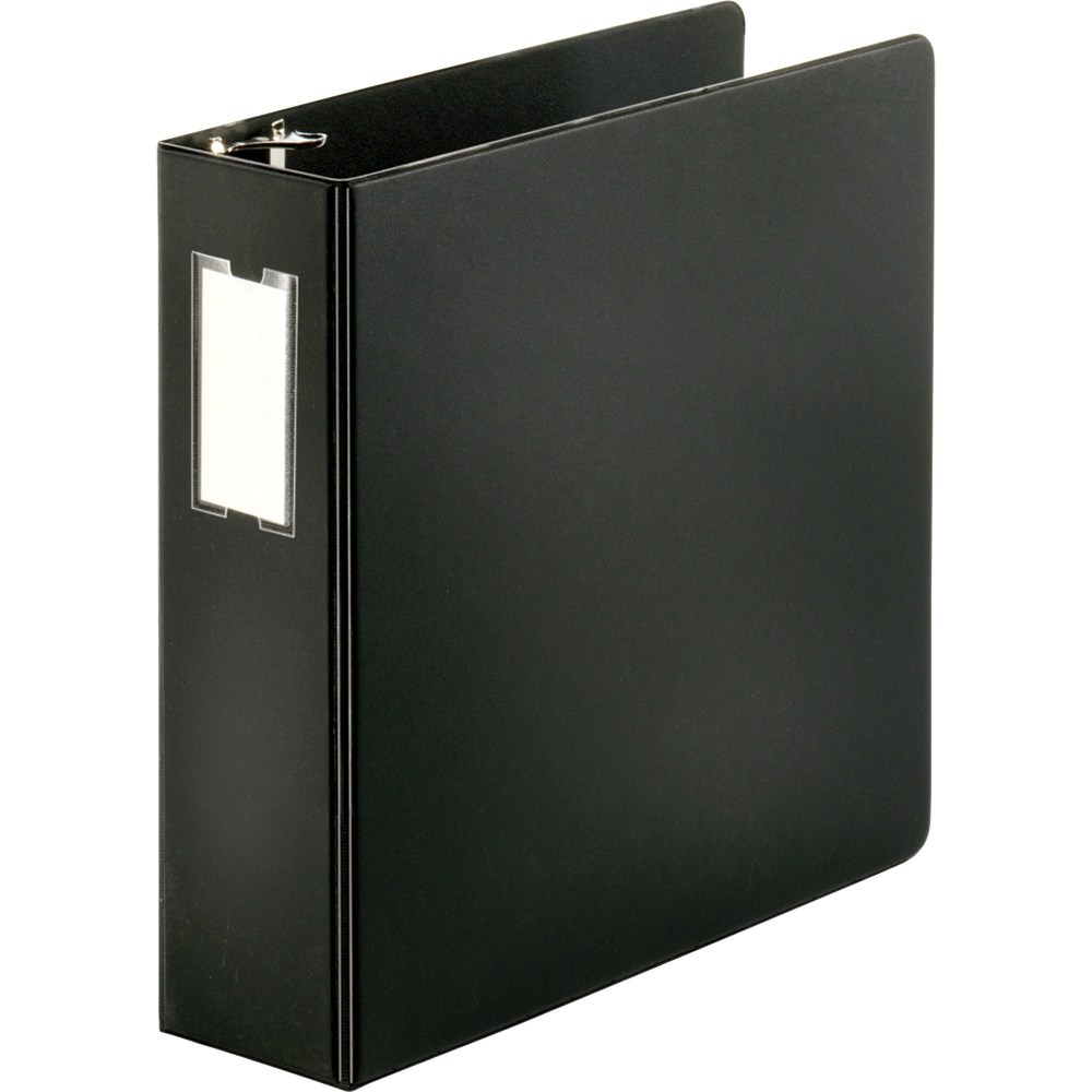 Business Source Slanted D-Ring Binders, 3in Ring, Black MPN:33113