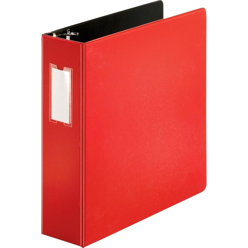 Business Source Slanted D-Ring Binders, 3in Ring, Red MPN:33116