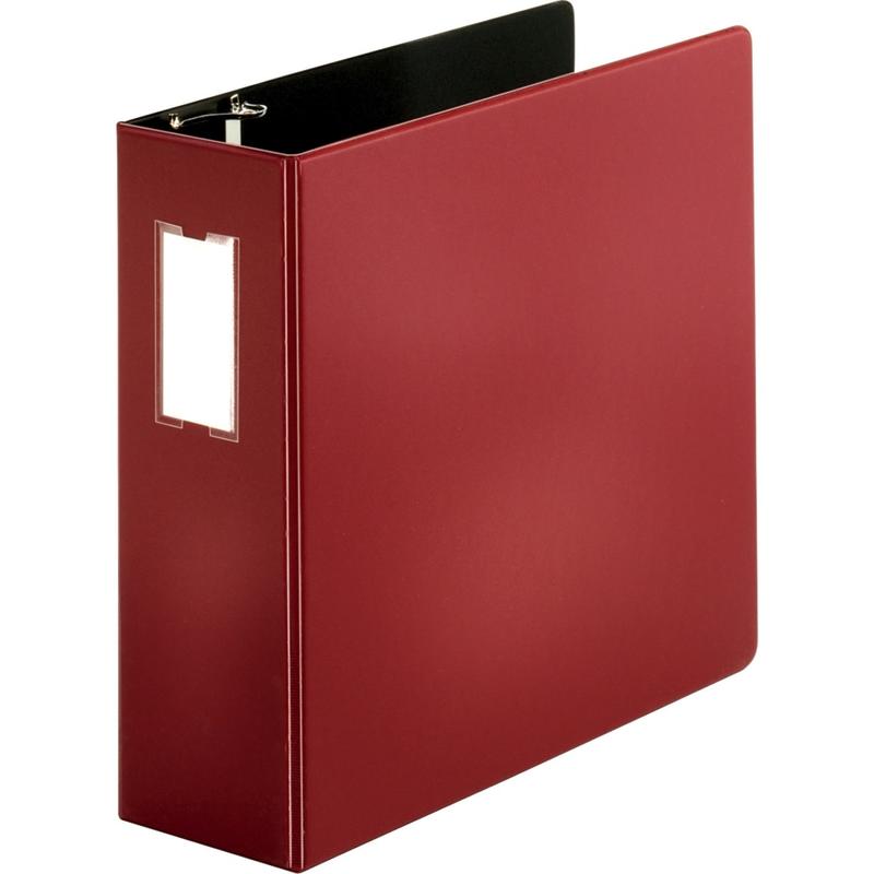 Business Source Slanted D-Ring Binders, 4in Ring, Burgundy MPN:33118