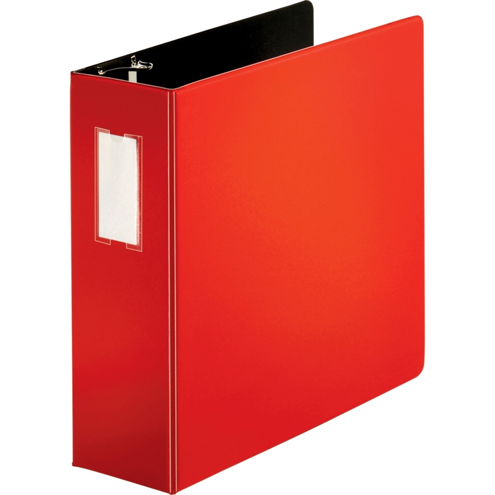 Business Source 3-Ring Binder, 4in D-Rings, Red MPN:33120
