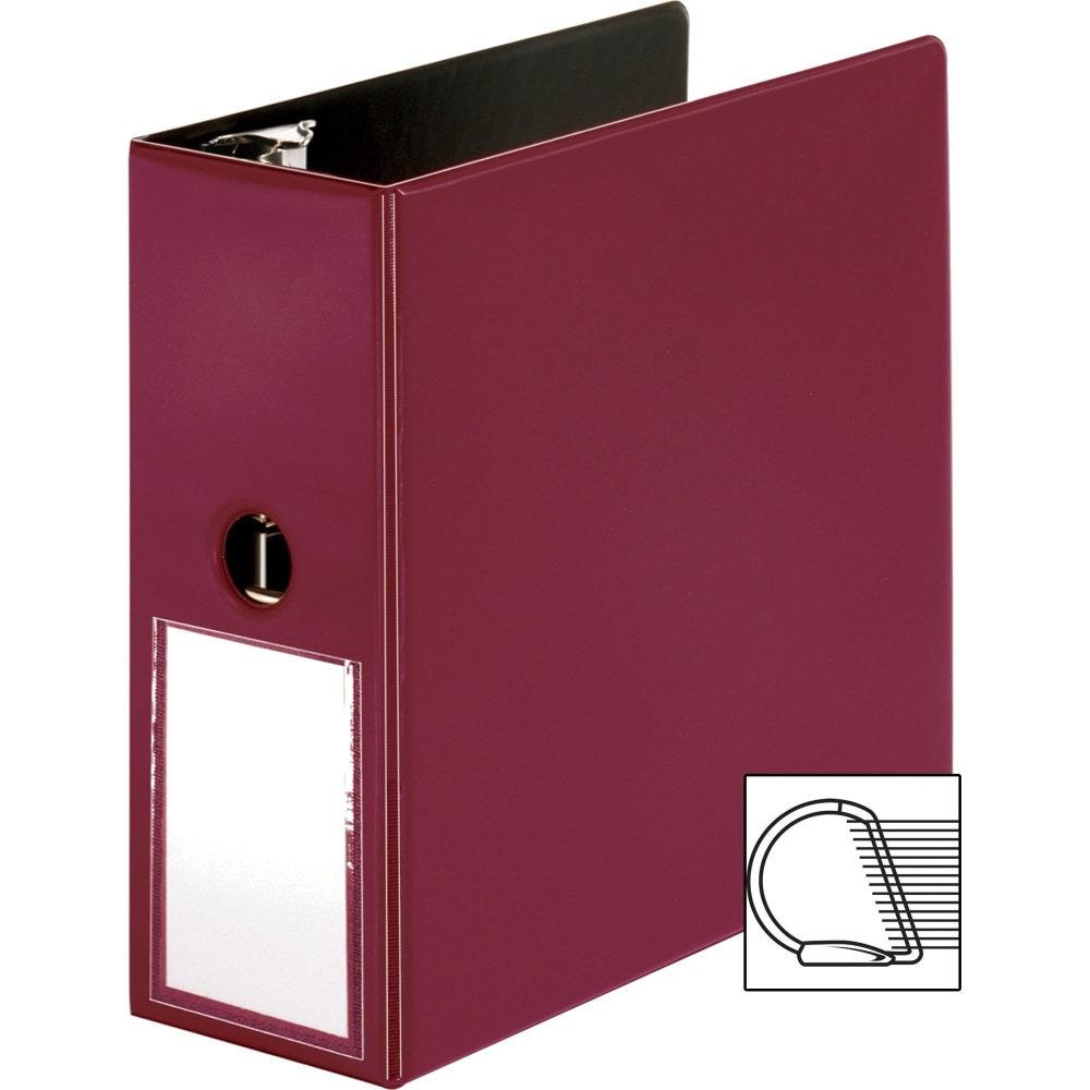 Business Source 5in D-Ring Binder, 5in Ring, Burgundy MPN:33122