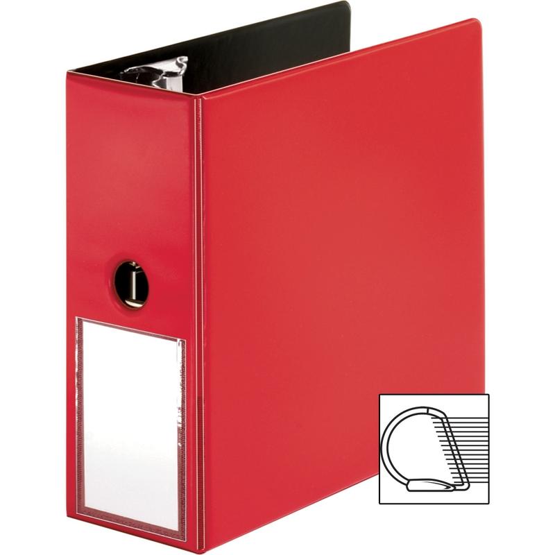 Business Source 5in D-Ring Binder, 5in Ring, Red MPN:33124