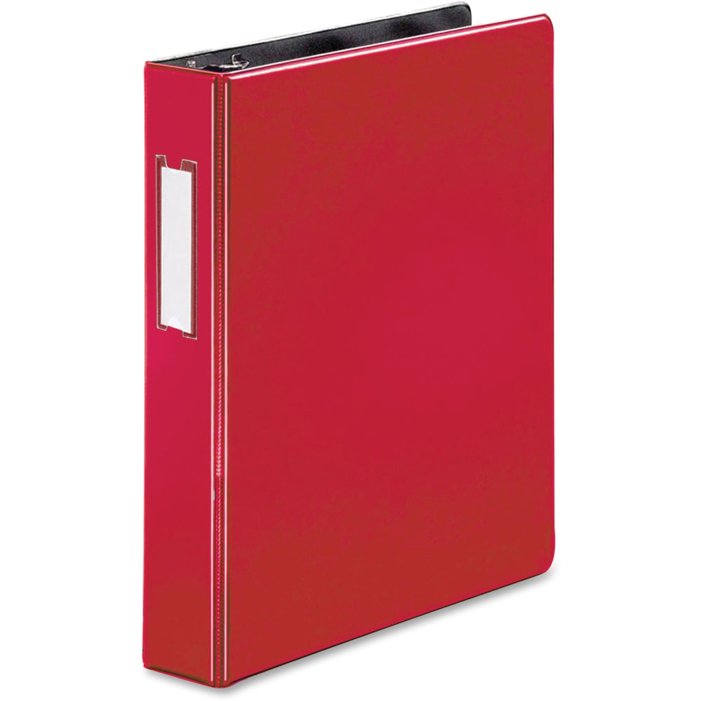 Business Source 1.5in D-Ring Binder, 1 1/2in Ring, Red MPN:33128