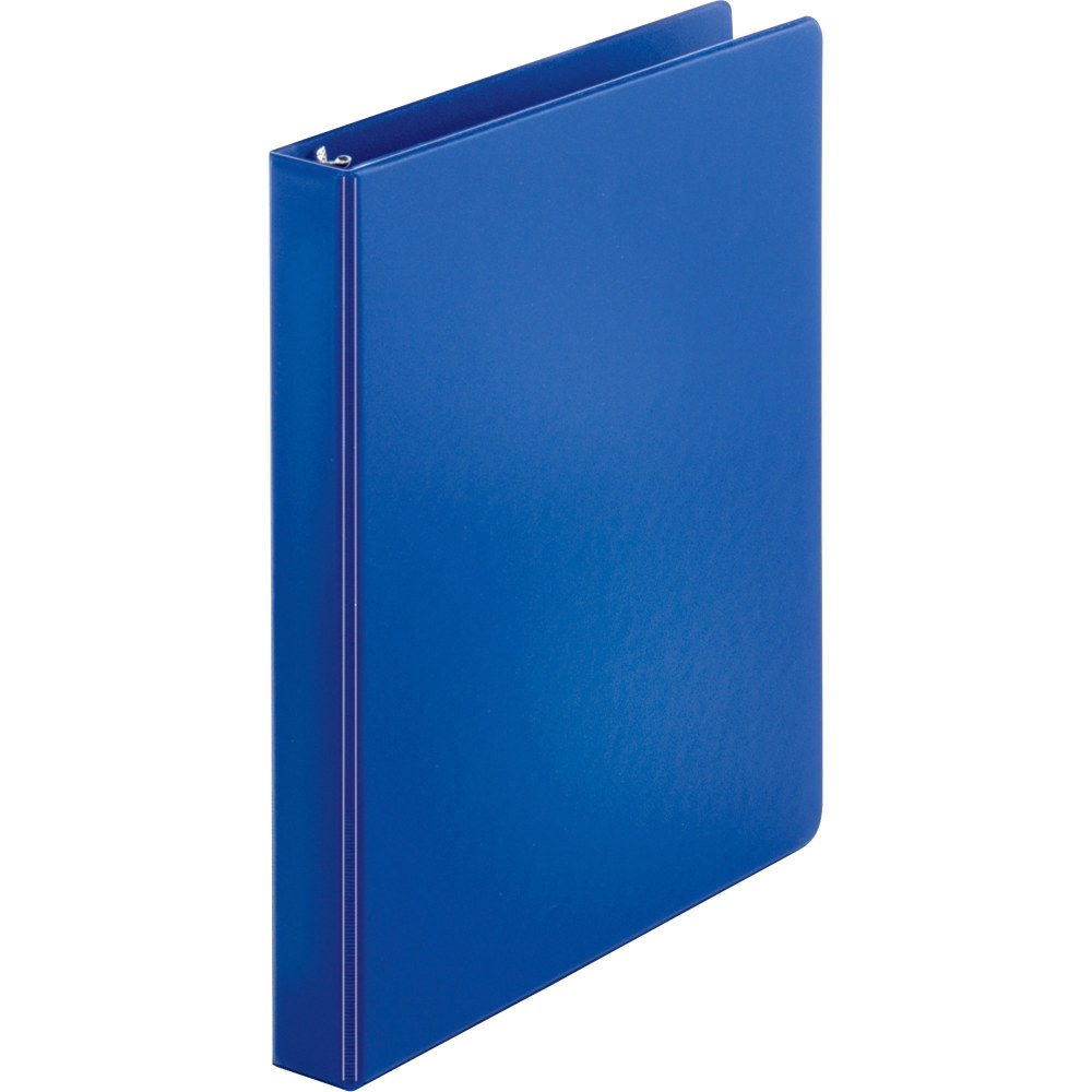 Business Source Basic 3-Ring Binder, Letter-Size, 1in Round Rings, Dark Blue MPN:09975