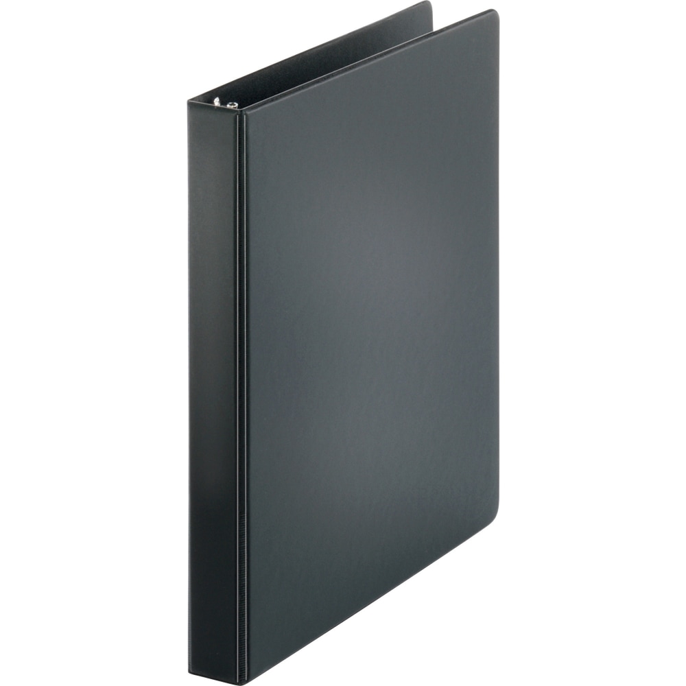 Business Source Basic 3-Ring Binder, 1in Round Rings, Black, 09976 MPN:09976
