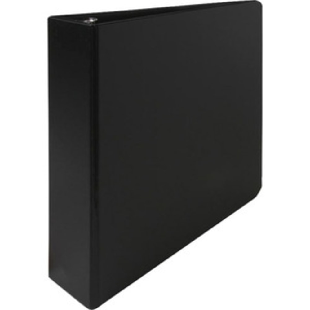 Business Source Basic 3-Ring Binder, 2in Round Rings, Black, 09977 MPN:09977