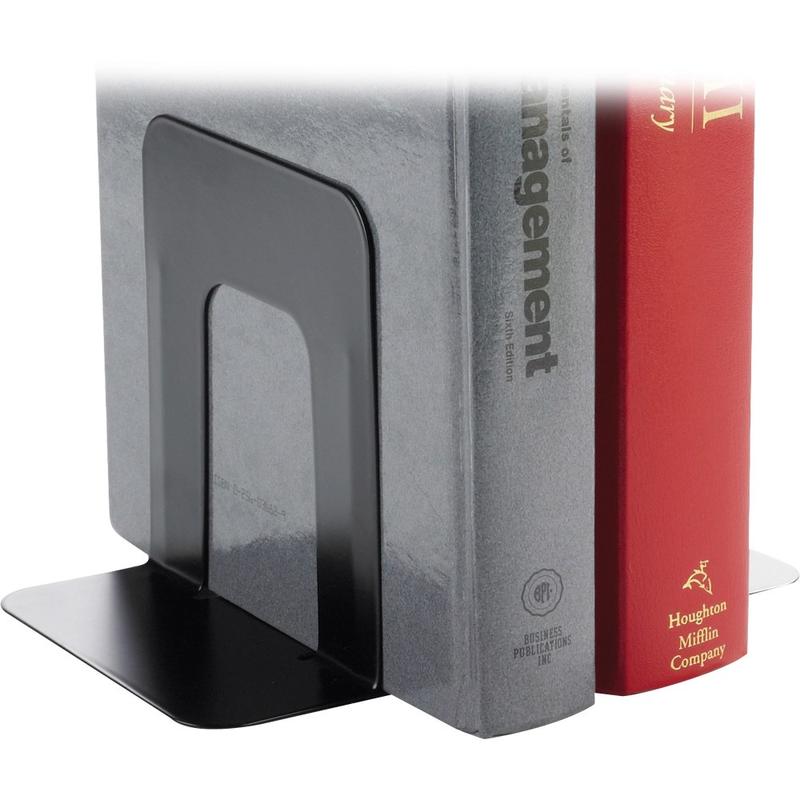 Business Source Heavy-gauge Steel Book Supports - 5.25inx5inx 4.75in Depth - Desktop - Non-skid Base, Scratch Resistant, Stain Resistant - 42550 MPN:42550