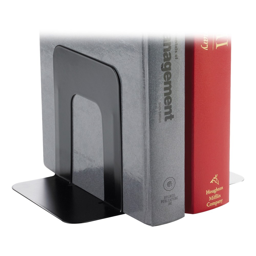 Business Source Heavy-gauge Steel Standard Book Supports, Black, Pack of 6 Sets MPN:BSN42550BX