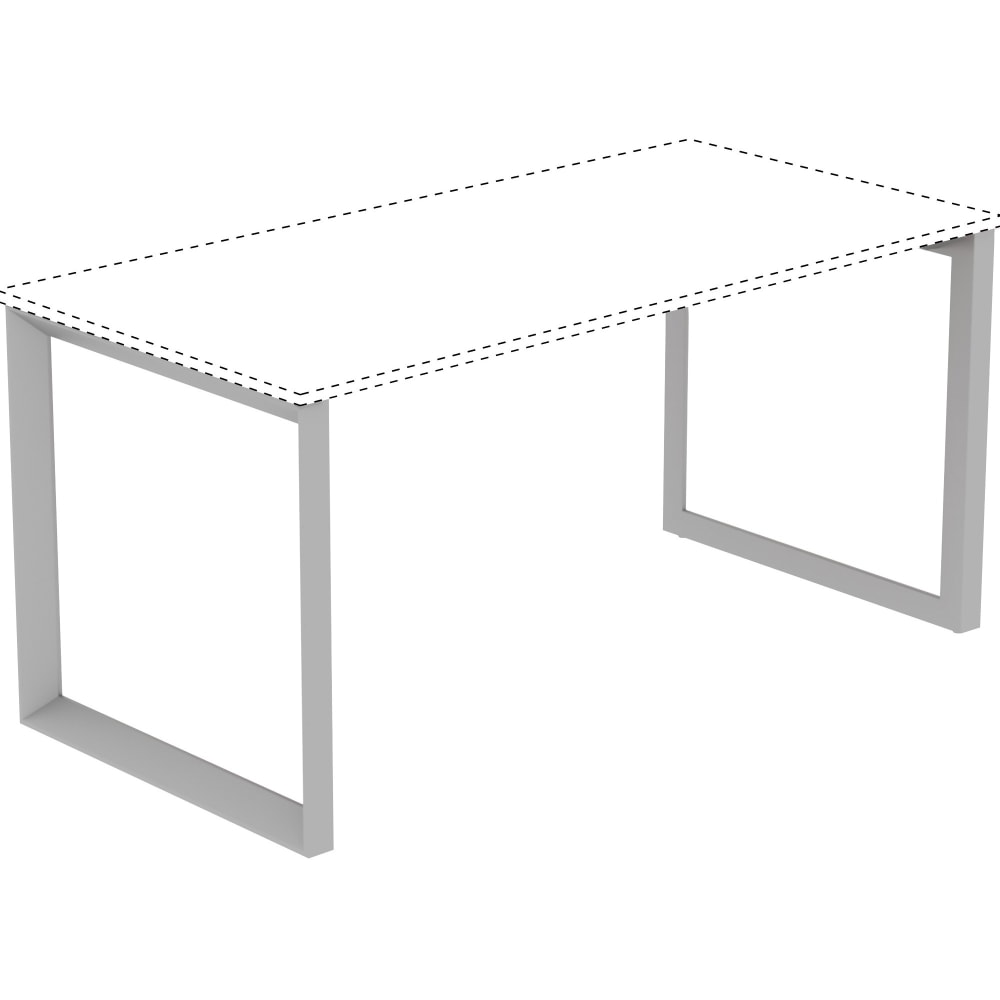 Lorell Relevance Series Desk-height Side Leg Frame, 29.1inH x 28.5inW, Silver MPN:16205