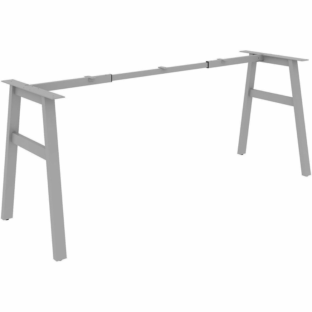Lorell Table Base - Powder Coated A-shaped, Silver Base - 28.50in Height x 71.60in Width x 23.20in Depth - Metal Base Material - 1 Each MPN:16289